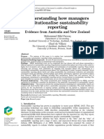 Understanding How Managers Institutionalise Sustainability Reporting