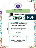 Math - Grade7 Q1 Module 4 - Expresses Rational Numbers From Fraction Form To Decimal Form and Vice Versa.