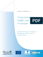 FOOTMAN, K Et Al. Cross-Border Health Care in Europe