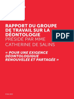 Rapport Sur La Deontologie A Sciences Poversion Definitive