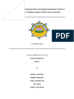 The Relationship Between Reading Fluency and Reading Comprehension Among Grade 12 HUMMS Students in Philippine Academy of Sakya Davao Incorporated