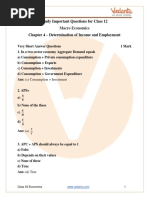 Important Questions For CBSE Class 12 Macro Economics Chapter 4