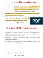 First Law of Thermodynamics