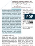 Levels of Conceptual Understanding and Problem Solving Skills of Physics Teachers in Kinematics