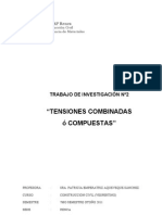 04jul2011 Resistencia de Materiales Trabajo Investigación Nº2 TENSIONES COMBINADAS o COMPUESTAS