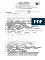 First Periodical Test Science 8 2022 2023 WITH TOS