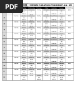 3 Month Marathon Training Plan - KM