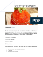 Receta de Chutney de Melón