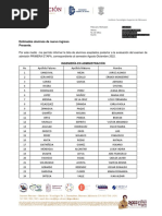 Lista de Alumnos Aceptados. 1o Etapa 2022