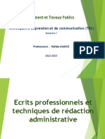 Ecrit Professionnel Et Techniques de Rédaction Administrative