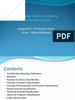 (SIR HAROON SB) Comparative Analysis of Library Classification System