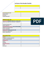 Shoulder Exam Checklist