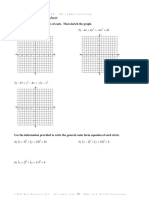 02 - Conic Sections - Worksheet With Answers