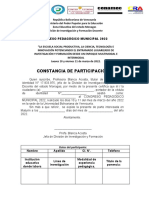 Constancia de Participación en Congreso Pedag. 22