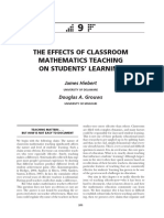 The Effects of Classroom Mathematics Teaching On Students' Learning