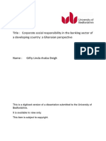 Title: Corporate Social Responsibility in The Banking Sector of A Developing Country: A Ghanaian Perspective