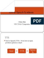 Text-to-Speech Synthesis: Chilin Shih UIUC EALC/Linguistics