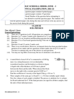 XI Physics Pre-Annual QP