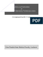 Curriculum of Diploma in Optometry Technician Course: Syllabus and