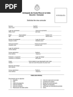 Costa Rica Visa Form