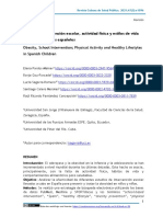 Obesidad, Intervención Escolar, Actividad Física y Estilos de Vida Saludable en Niños Españoles