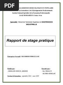 Rapport de Stage