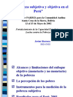 La Pobreza Subjetiva y Objetiva en El Perú