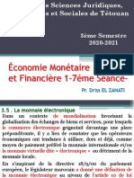 ZANATI Economie Monetaire Et Financiere S3 2020 2021 Seance N°7