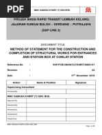 Method of Statement For The Construction and Completion of Structural Worksfor Entrances and Station Box at Conlay Station - 8.11.2018