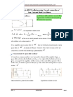 ANALYSIS of RC OSCILLATORS Using Cascade Connection of LPF and HPF