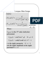 Chevishev Filter Design