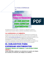 Expresar Sentimientos Con Subjuntivo