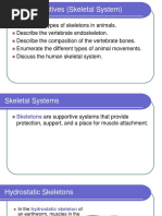 Specific Objectives (Skeletal System)