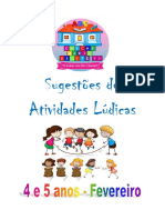 Sugestões de Atividades Lúdicas - Doc 4 e 5 Anos Fevereiro