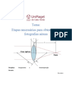 Etapas Necessárias para Obtenção Das Fotografias Aéreas