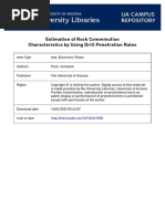 Estimation of Rock Comminution Characteristics by Using Drill Penetration Rates