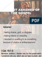 I Am Not Ashamed of The Gospel