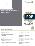 Level Measuring Instruments Selection Applications