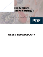 1 - Introduction To Clinical Hematology I