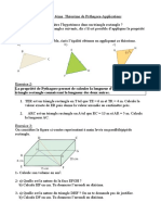 4ème Exercices Pythagore 2022