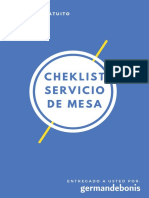 Check List Servicio de Mesa