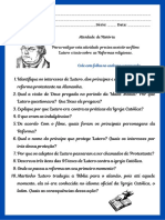 Atividade Reformas Religiosas 7º Ano