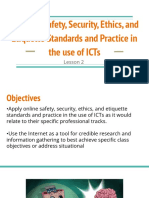 Online Safety, Security, Ethics, and Etiquette Standards and Practice in The Use of ICTs