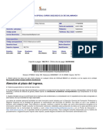 Atención Al Plazo Del Ingreso.: Matrícula Oficial Curso 2022/2023 E.O.I de Salamanca