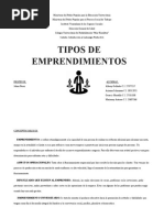 Tipos de Emprendimientos Cuadro