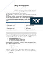 Exercícios Sobre Ligações Químicas e As Características Dos Metais