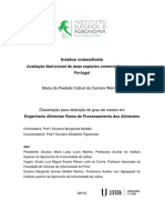 Insetos Comestíveis: Avaliação Nutricional de Duas Espécies Comercializadas em Portugal