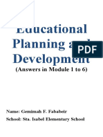 Educational Planning Development Answers in Module 1 6