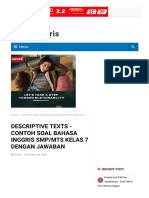 Descriptive Texts - Contoh Soal Bahasa Inggris SMP - MTS Kelas 7 Dengan Jawa075033