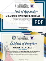 Certificate of Appreciation